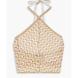 MISSONI Mare metallic crochet-knit halterneck top Size IT 38